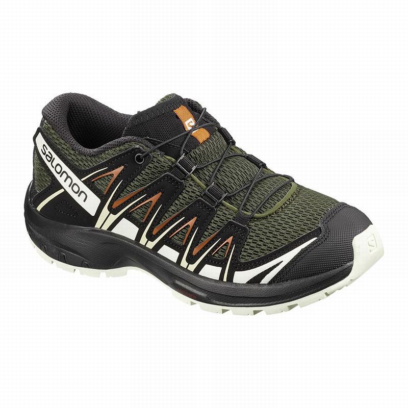 SALOMON XA PRO 3D J Philippines - Kids' Trail Running Shoes - Deep Green/Black | 932458-VQK